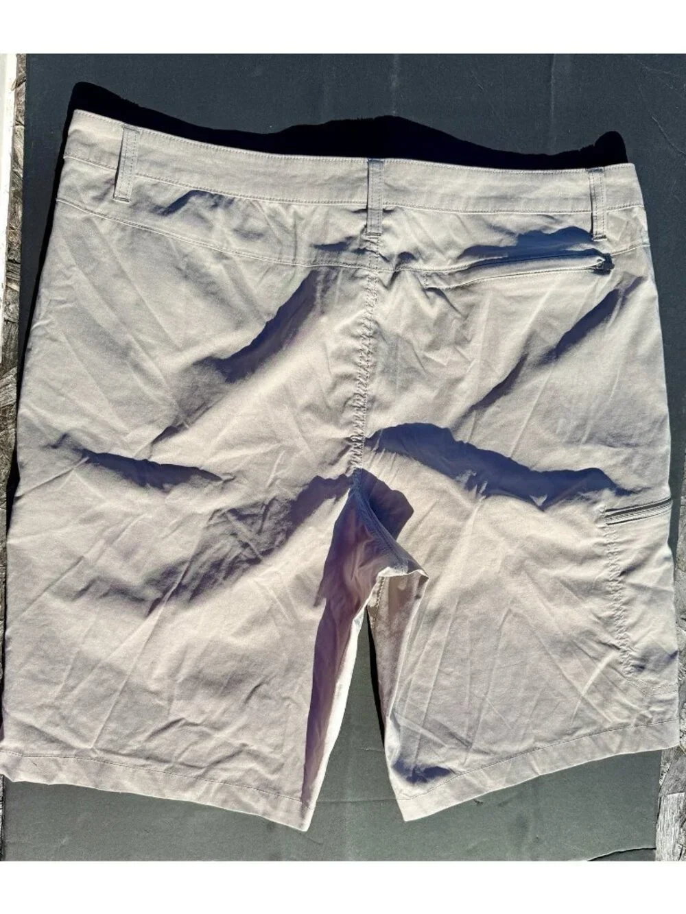 Eddie Bauer Shorts Mens Size 38 Gray Cargo Nylon Stretch Hiking Camping Outdoor